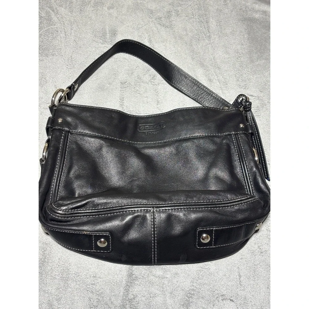 Coach Black Soft Leather Hobo Bag Shoulder Handbag L0920-F14707 Y2K